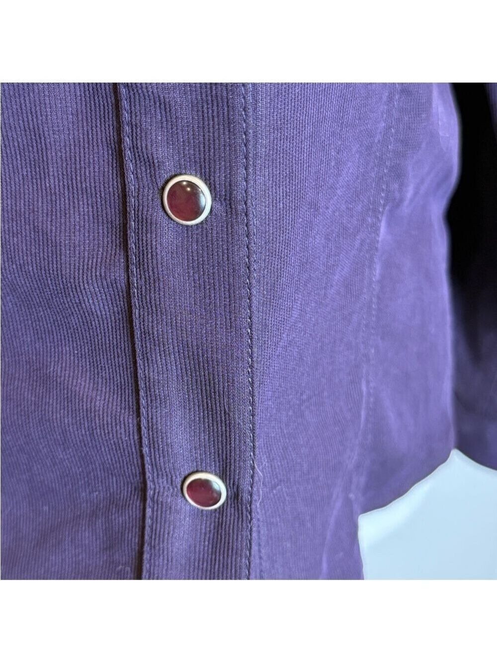 Liz Claiborne Lizwear Petite Button Up Shirt Purple Long Sleeve Small Petite - Picture 9 of 10